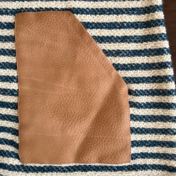 ANTHROPOLOGIE Postmark Sapony Striped Tunic Blue White Faux Leather Size XS - Picture 7 of 12